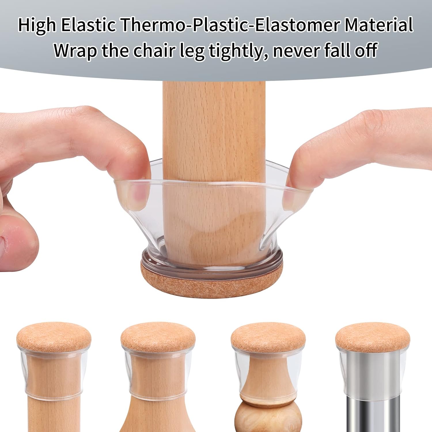 Ezprotekt 24 Pcs Extra Large Chair Leg Protectors with Felt, Round Chair Leg Caps, Floor Protectors