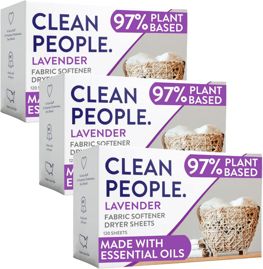 The Clean People Fabric Softener Sheets - Dryer Sheets - Softens & Removes Static Cling - Vegan