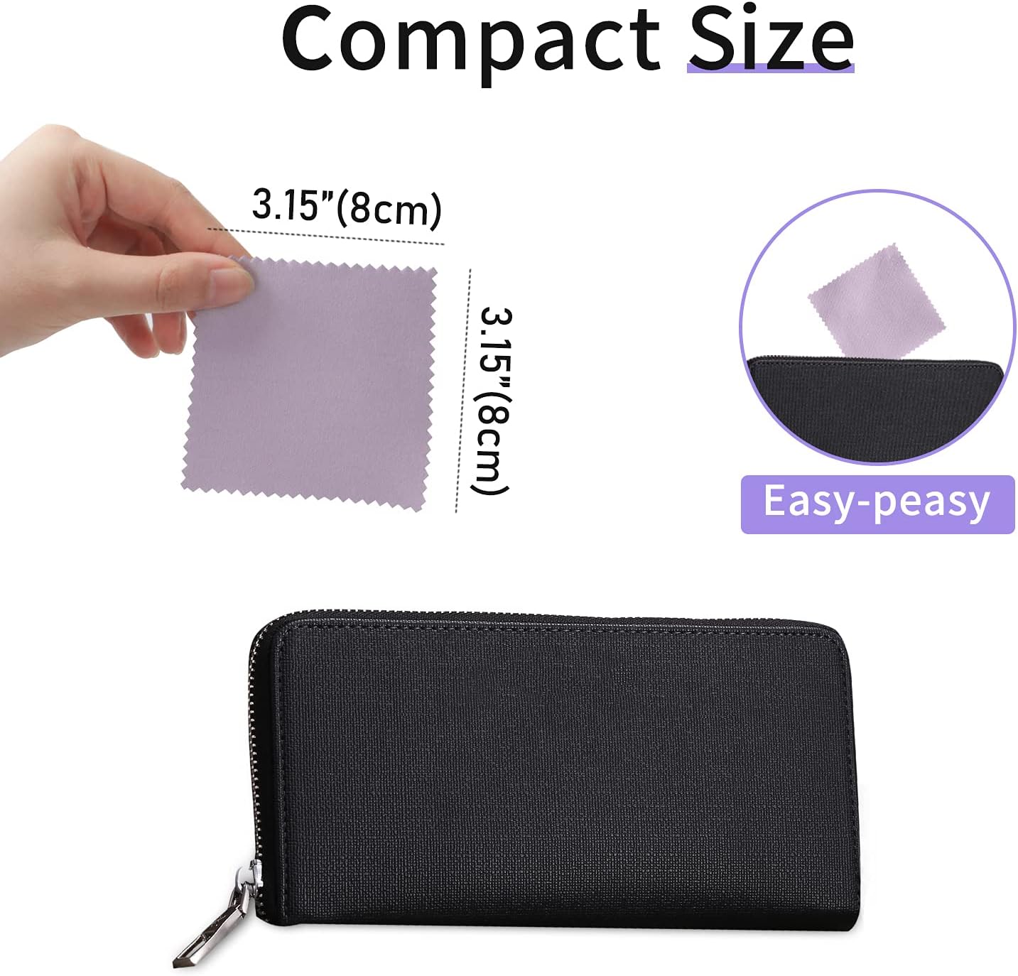 CATIFLIN 100pcs Premium Jewelry Cleaning Cloth, Silver Polishing Cloth Individually Wrapped, for