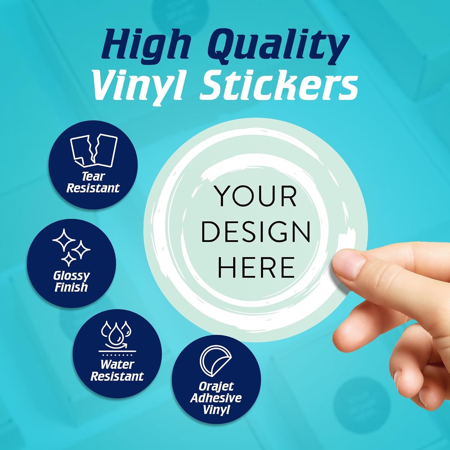 100 Custom Vinyl Stickers - Upload Your own Image, Text, Design, Logo - Personalized Logo Labels