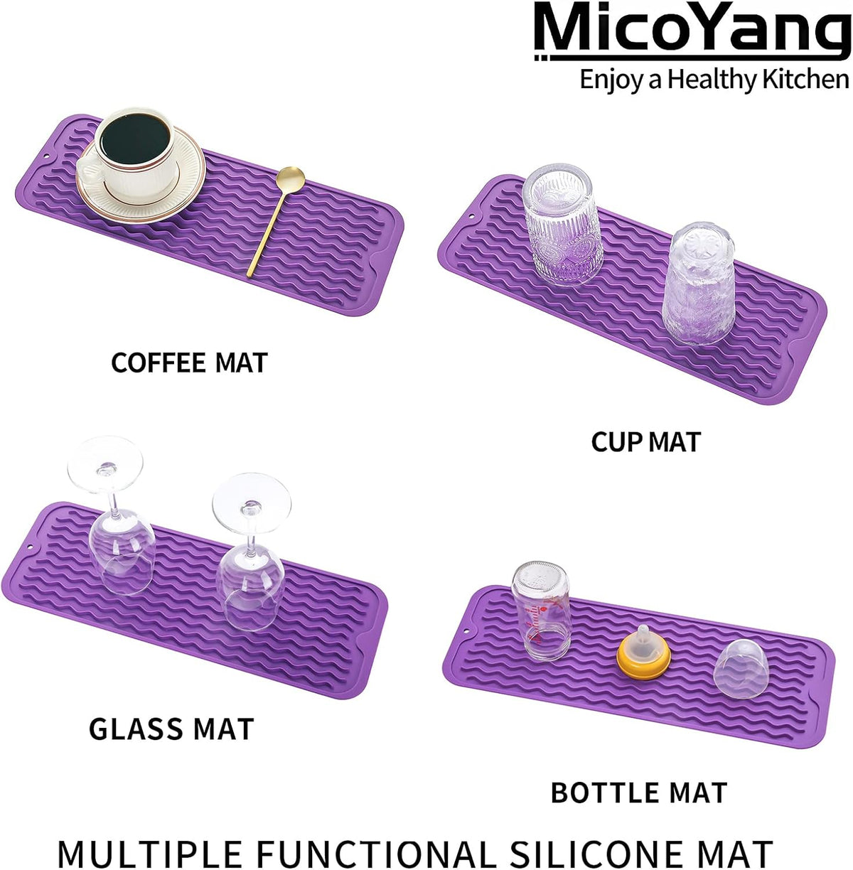 Silicone Dish Drying Mat for Multiple Usage,Easy clean,Eco-friendly,Heat-resistant Silicone Mat for