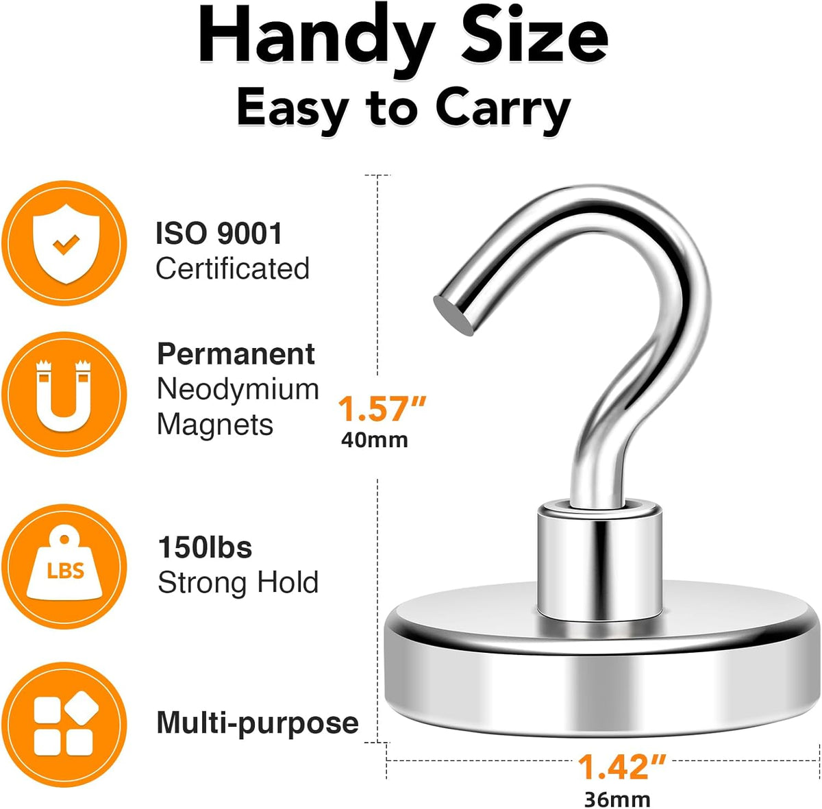 MIKEDE Magnetic Hooks Heavy Duty, 170Lbs+ Super Strong Magnet Hooks for Cruise Essentials