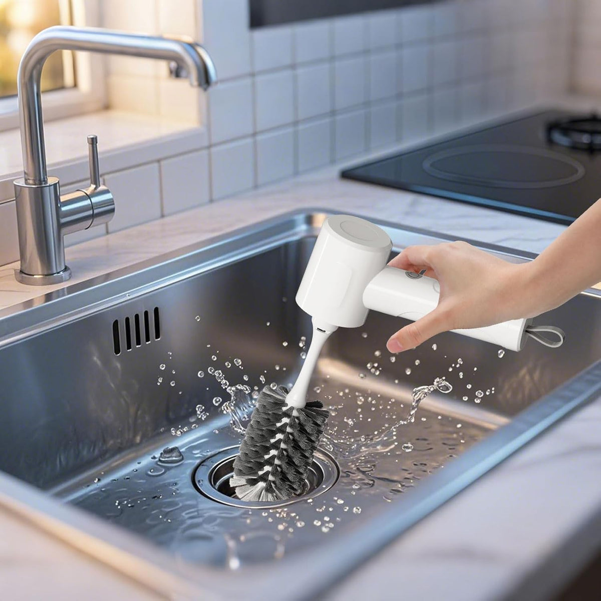 Electric Scrubber Spin- Rechargeable Cordless Handheld Spin Brush with 4 Replacement Brushs with 2