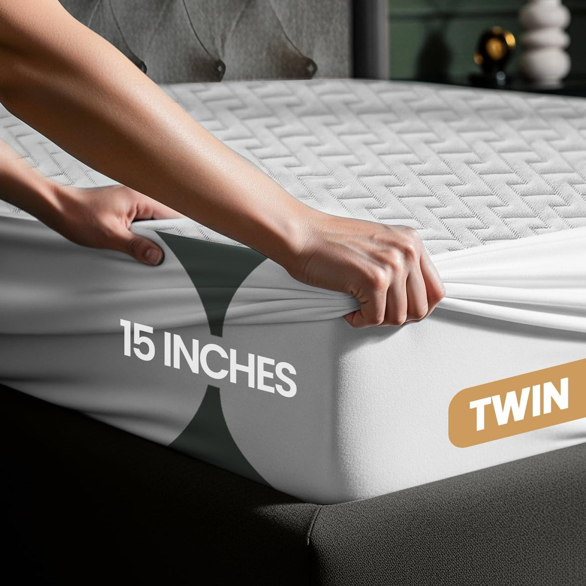 Utopia Bedding Waterproof Mattress Protector Twin Size, Premium 3D Air Soft Fabric Mattress Cover