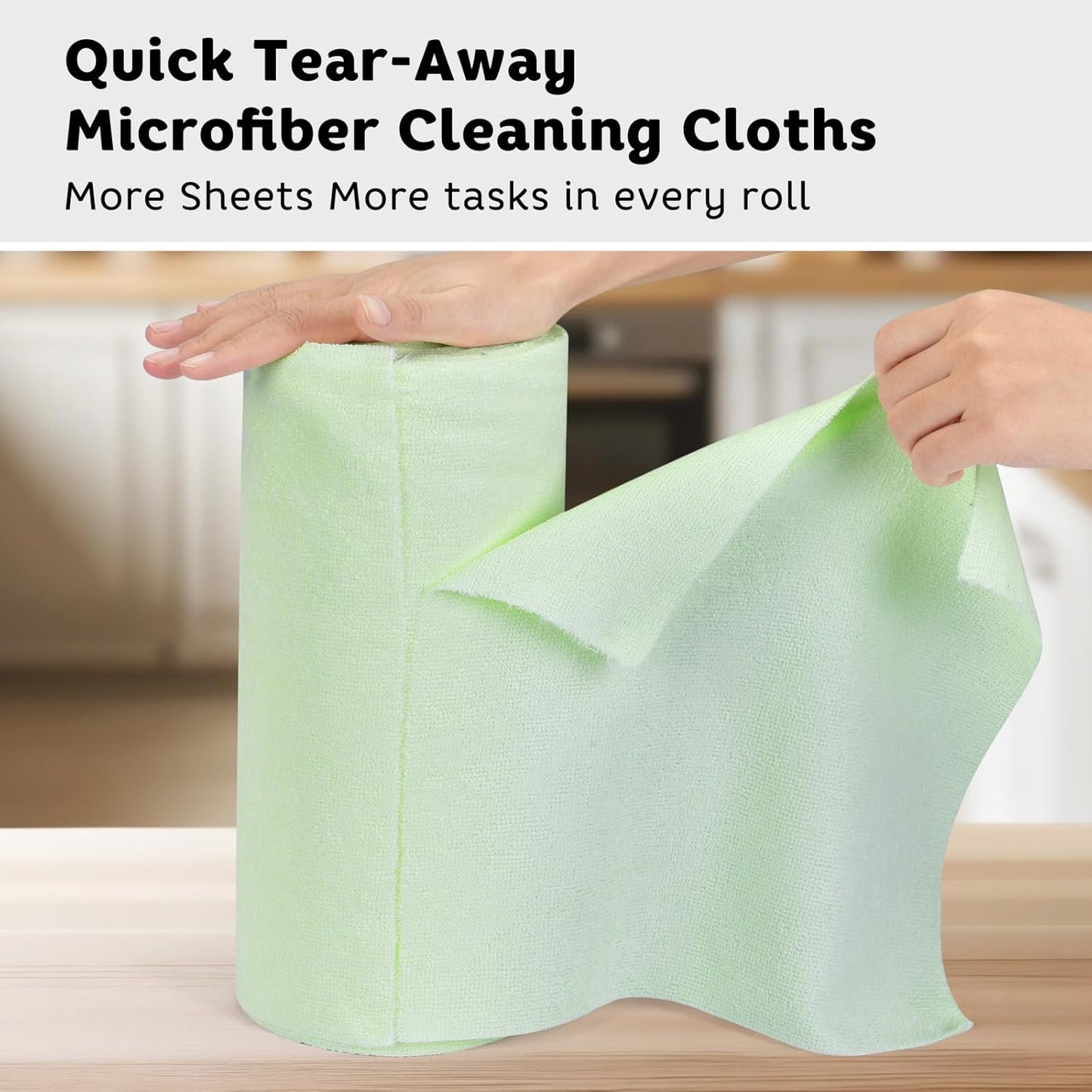 Matthew Microfiber Cleaning Cloth Roll 72Pack (12" x 12") Reusable Paper Towels&Washable Tear Away