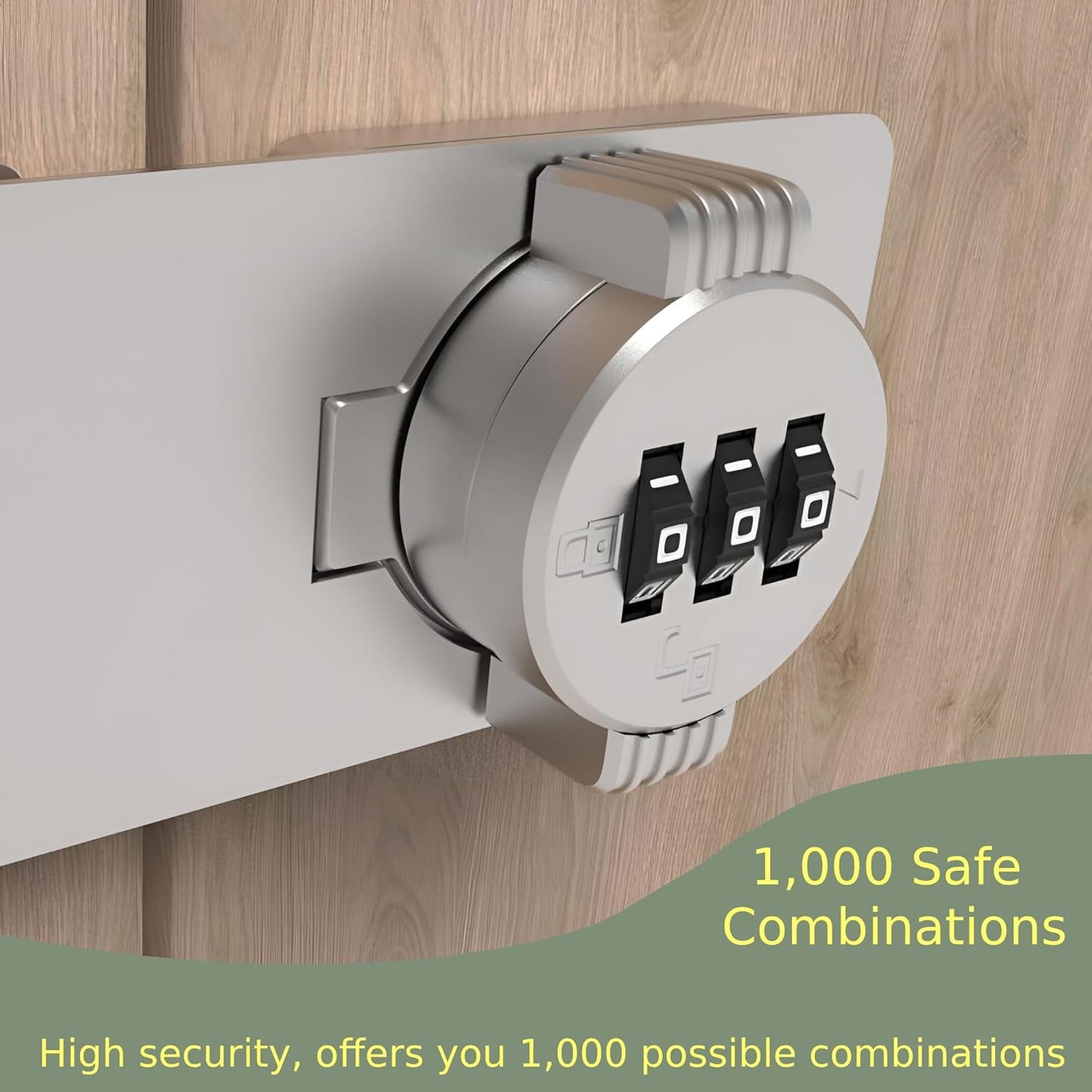 Keyless Combination Lock – 3-Digit Combination Lock for Cabinet Doors – Twist Knob Hasp Latch Lock