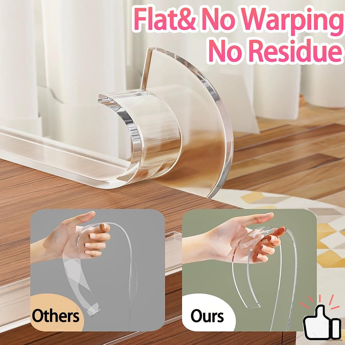 Clear Soft Corner Protectors for Furniture Strip,1.4in x13FT,Sharp Edge & Table Bumper,Window
