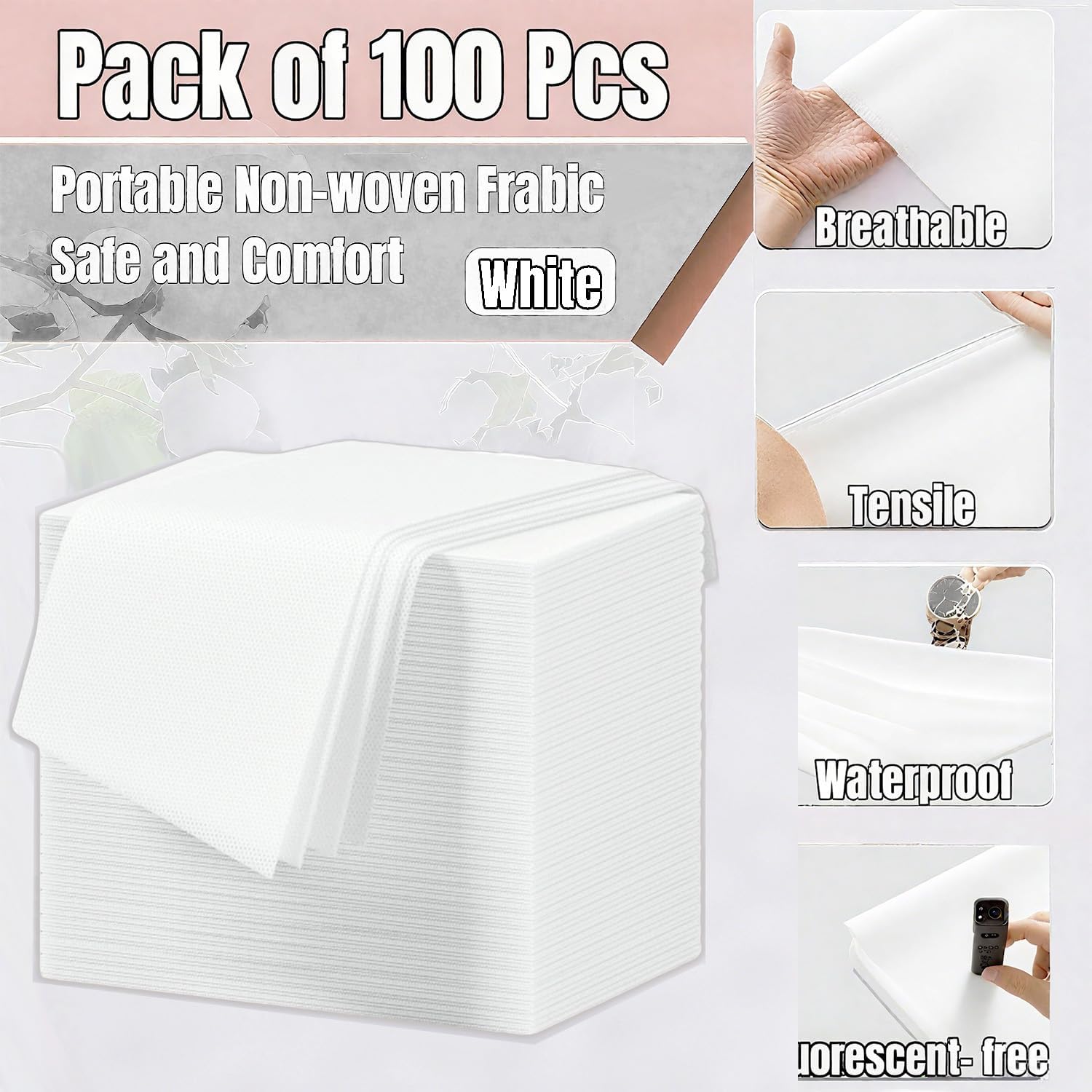 Disposable Bed Sheets 100 Pcs Massage Table Covers 31"x71" Non Woven Fabric Sheets for SPA Waxing
