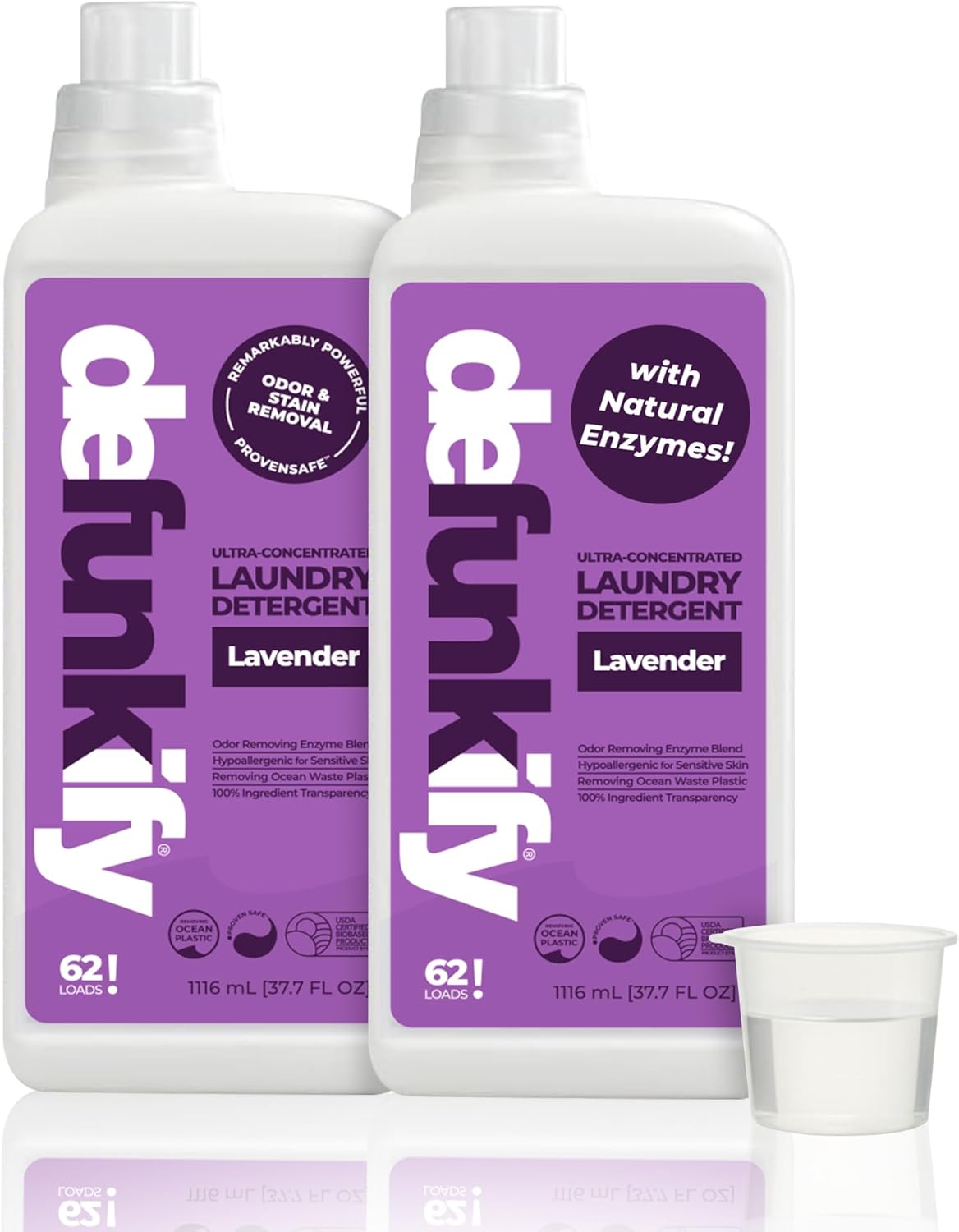 Laundry Detergent 62 Load/37.7 FlOz (2-Pack). 'Lavender' Liquid Laundry Detergent for Sensitive