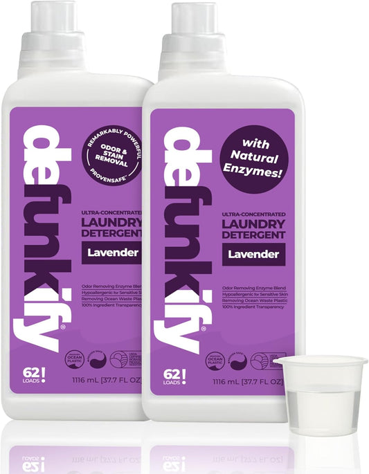 Laundry Detergent 62 Load/37.7 FlOz (2-Pack). 'Lavender' Liquid Laundry Detergent for Sensitive