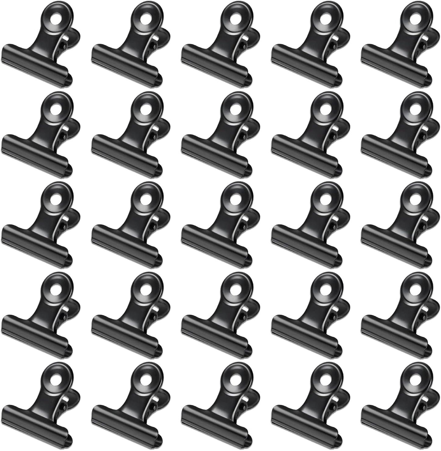 30 Pack Bulldog Clips 0.87 Inch Small Hinge Paper Clips Metal Hinge Clips for Crafts, Food Bags