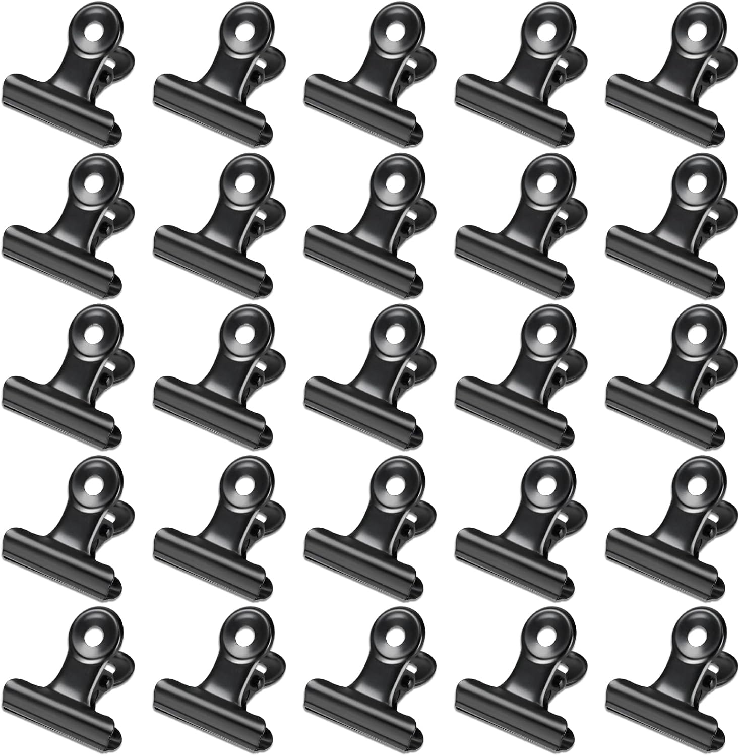 30 Pack Bulldog Clips 0.87 Inch Small Hinge Paper Clips Metal Hinge Clips for Crafts, Food Bags