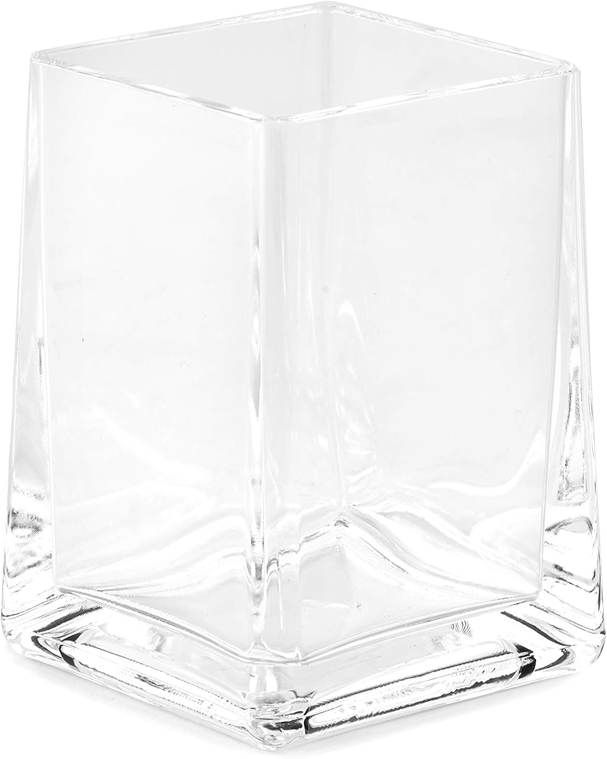 Huang Acrylic Clear Square Tapered Bathroom Toothbrush Holder/Tumbler | Easy to Clean Durable
