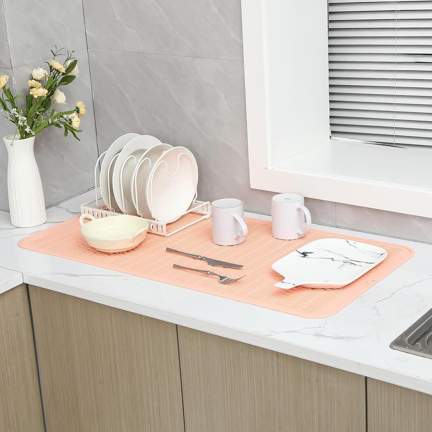 Silicone Dish Drying Mat for Multiple Usage,Easy clean,Eco-friendly,Heat-resistant Silicone Mat for
