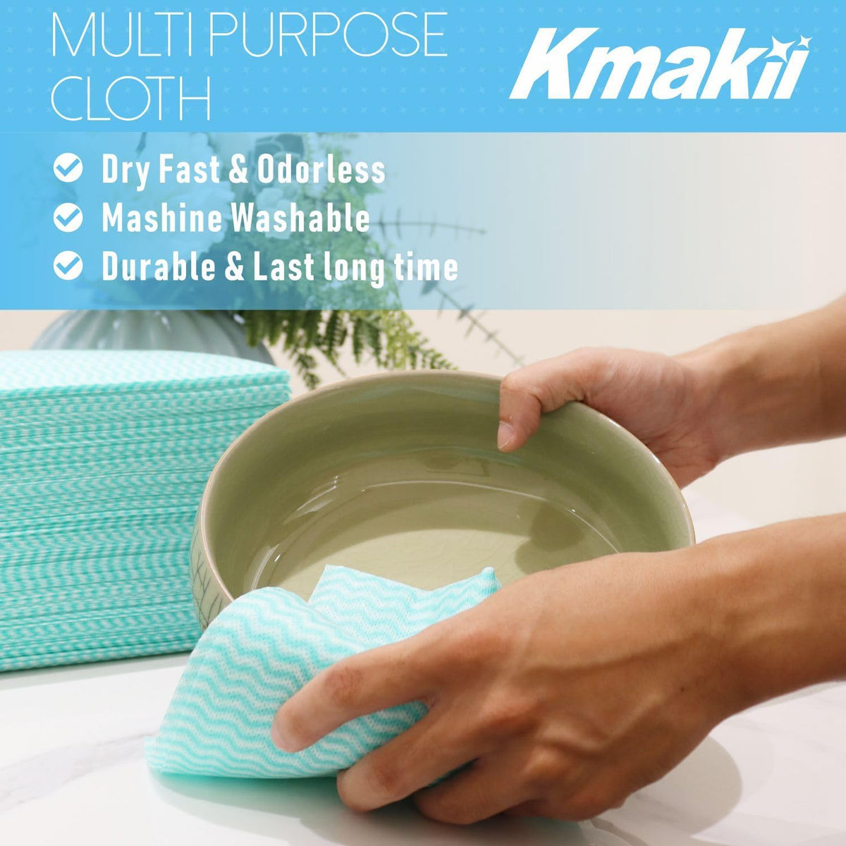 KMAKII Handi Wipe Reusable Cloths - Multi-Purpose Disposable Dish Cloths and Towels, Ultra