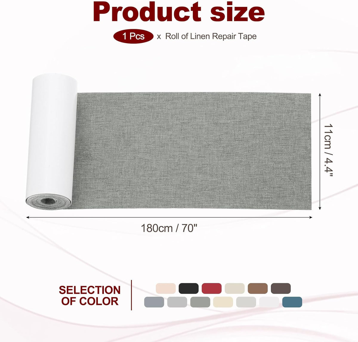 PATIKIL 70x4.4 Inch Linen Repair Tape, Repair Fabric Patch Self Adhesive Couch Patch Line Repair