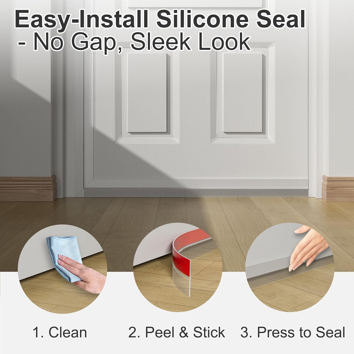 Heavy-Duty 20 ft x 2 in Weather Stripping, Extra Thick 2mm Door Draft Stopper Silicone Seal Strip