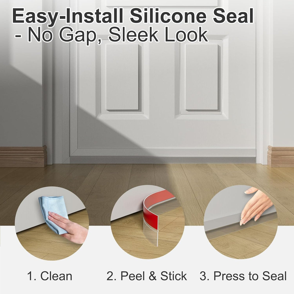 Heavy-Duty 20 ft x 1 in Weather Stripping, Door Draft Stopper Silicone Seal Strip for House and