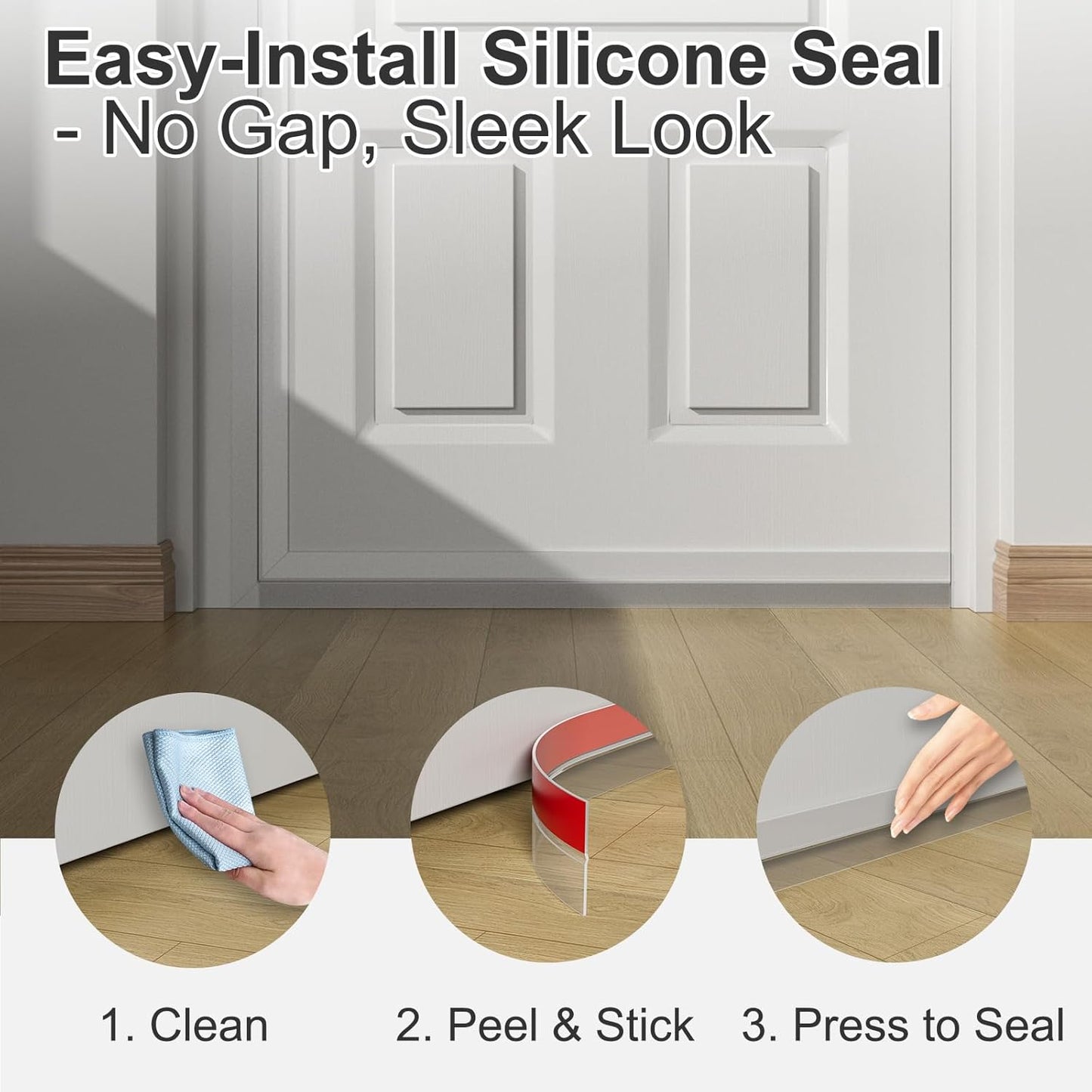 Heavy-Duty 20 ft x 2 in Weather Stripping, Door Draft Stopper Silicone Seal Strip for House and