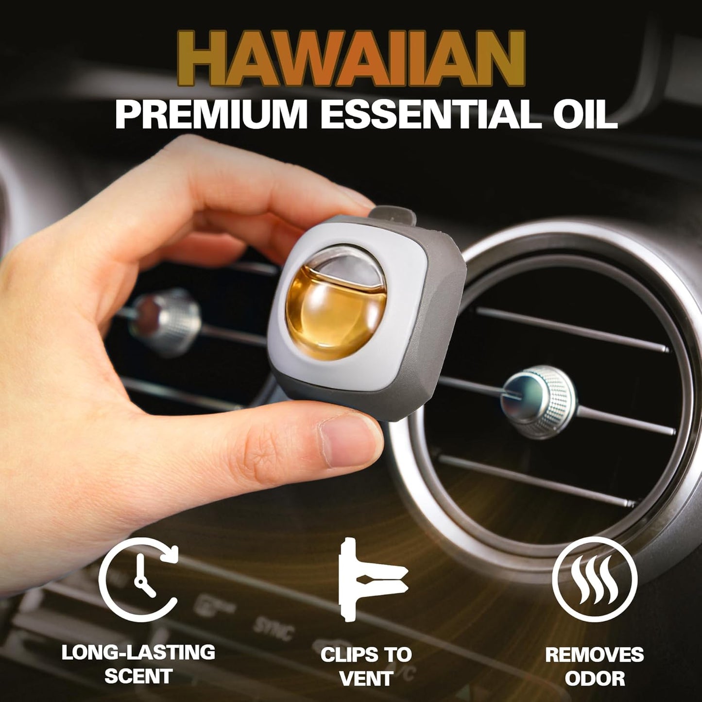 Air Jungles Hawaiian Scent Car Air Freshener Clip, 6 Vent Clips, 4 ml Each, Long Lasting Air