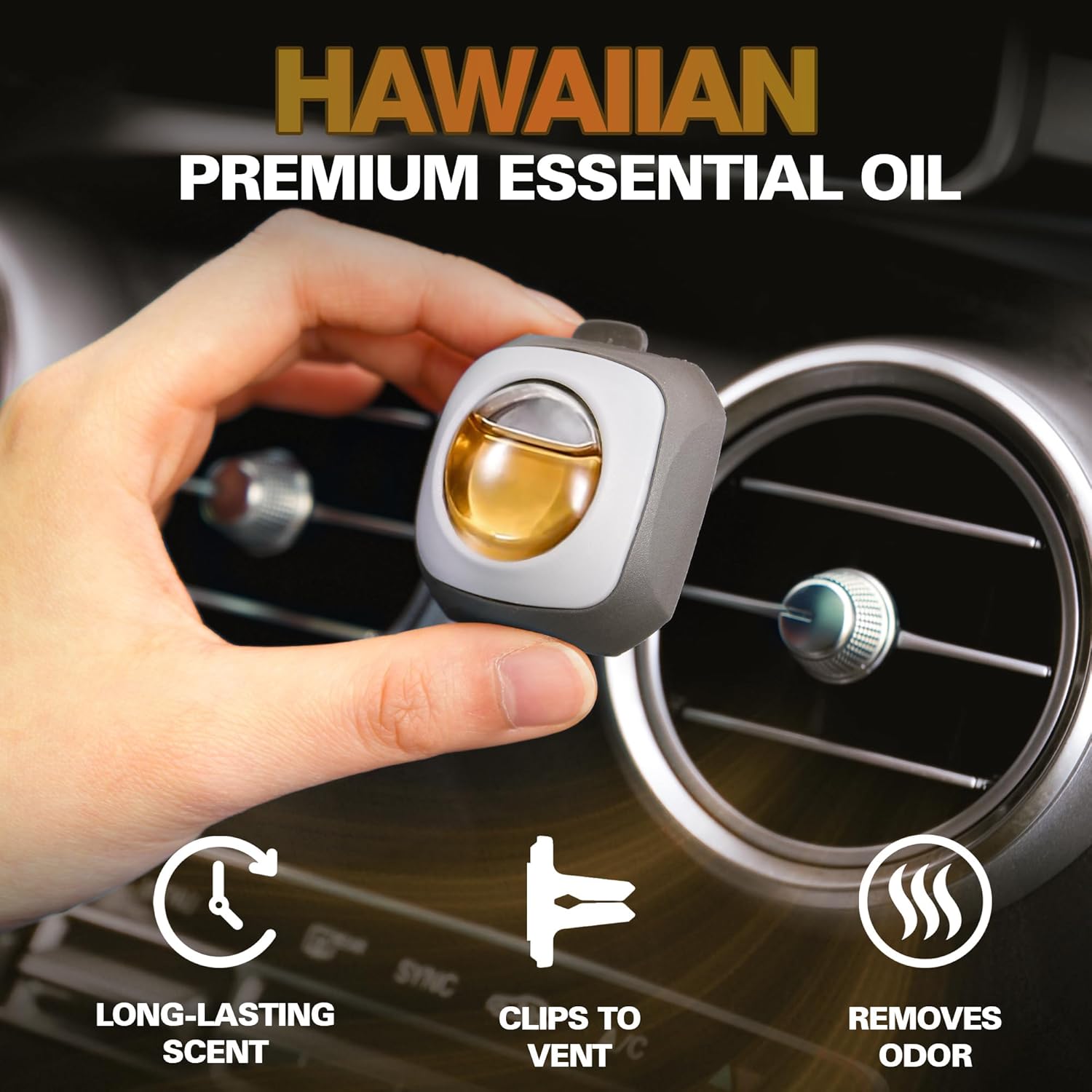 Air Jungles Hawaiian Scent Car Air Freshener Clip, 6 Vent Clips, 4 ml Each, Long Lasting Air
