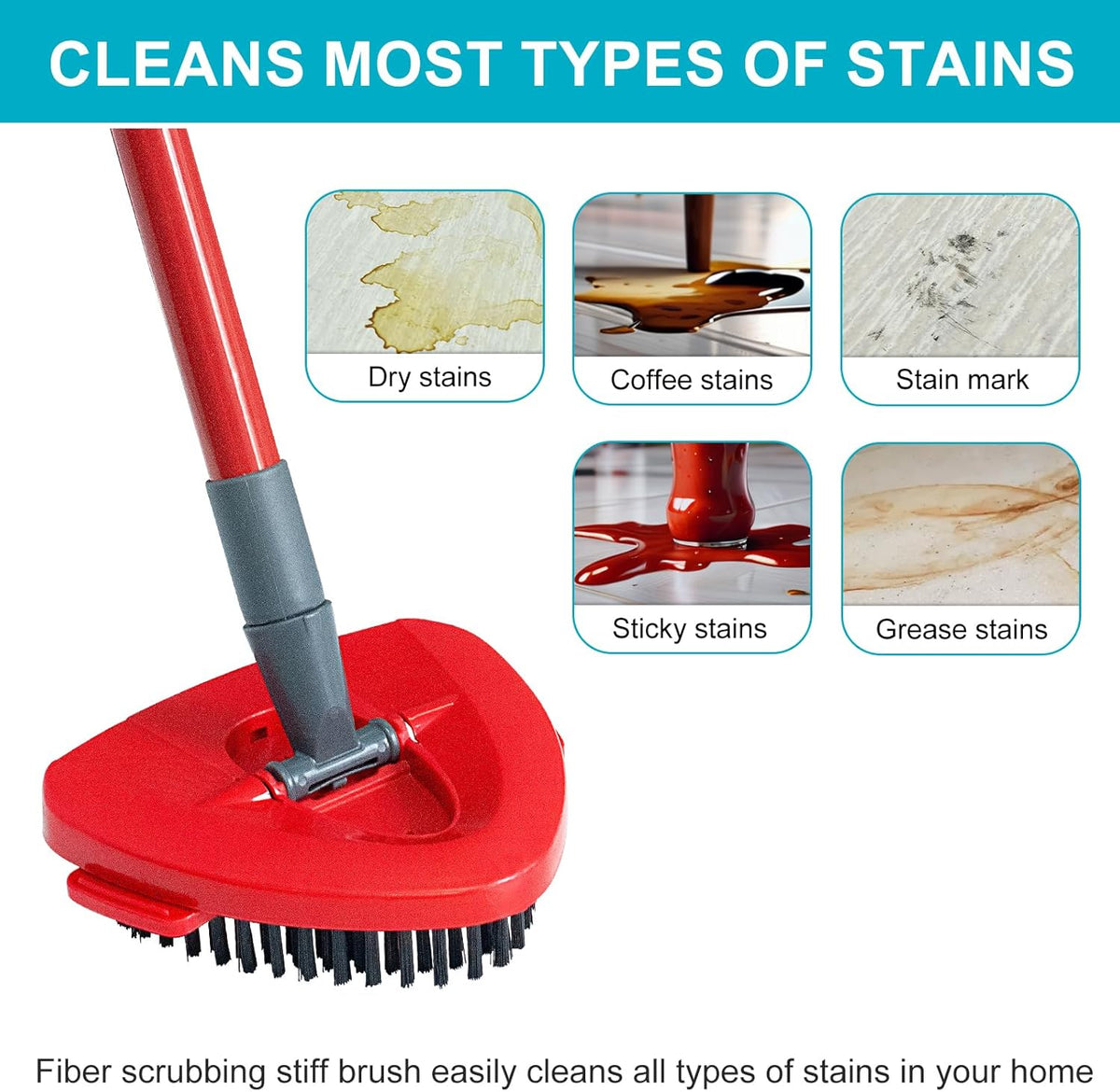 Spin Mop Replace Head, Base, Mop Handle Replacement for OCedar EasyWring 1 Tank System, Include 2