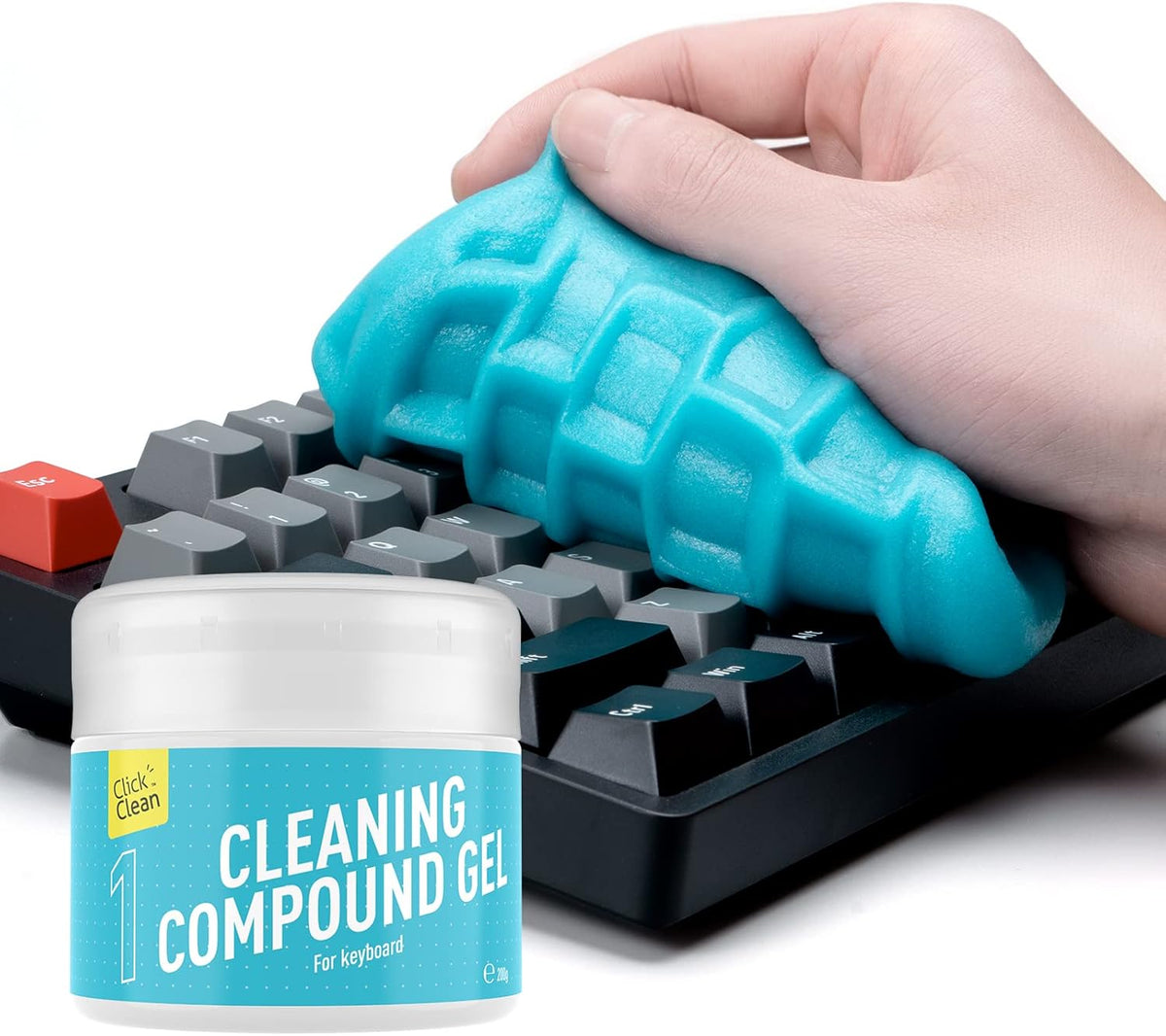 CLICK CLEAN Keyboard Cleaning Gel, 7oz Universal Cleaning Gel for Keyboards Electronics Dust