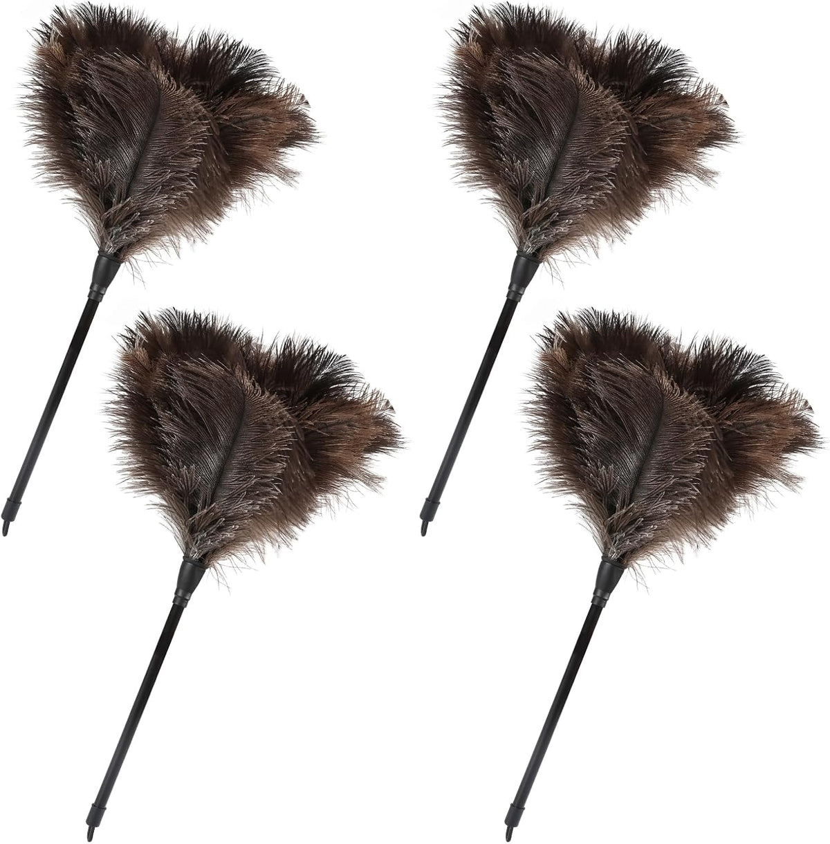 Ostrich Feather Duster-14.9 Inch Mini Natural Feathers Dusters with Plastic Handle Reusable