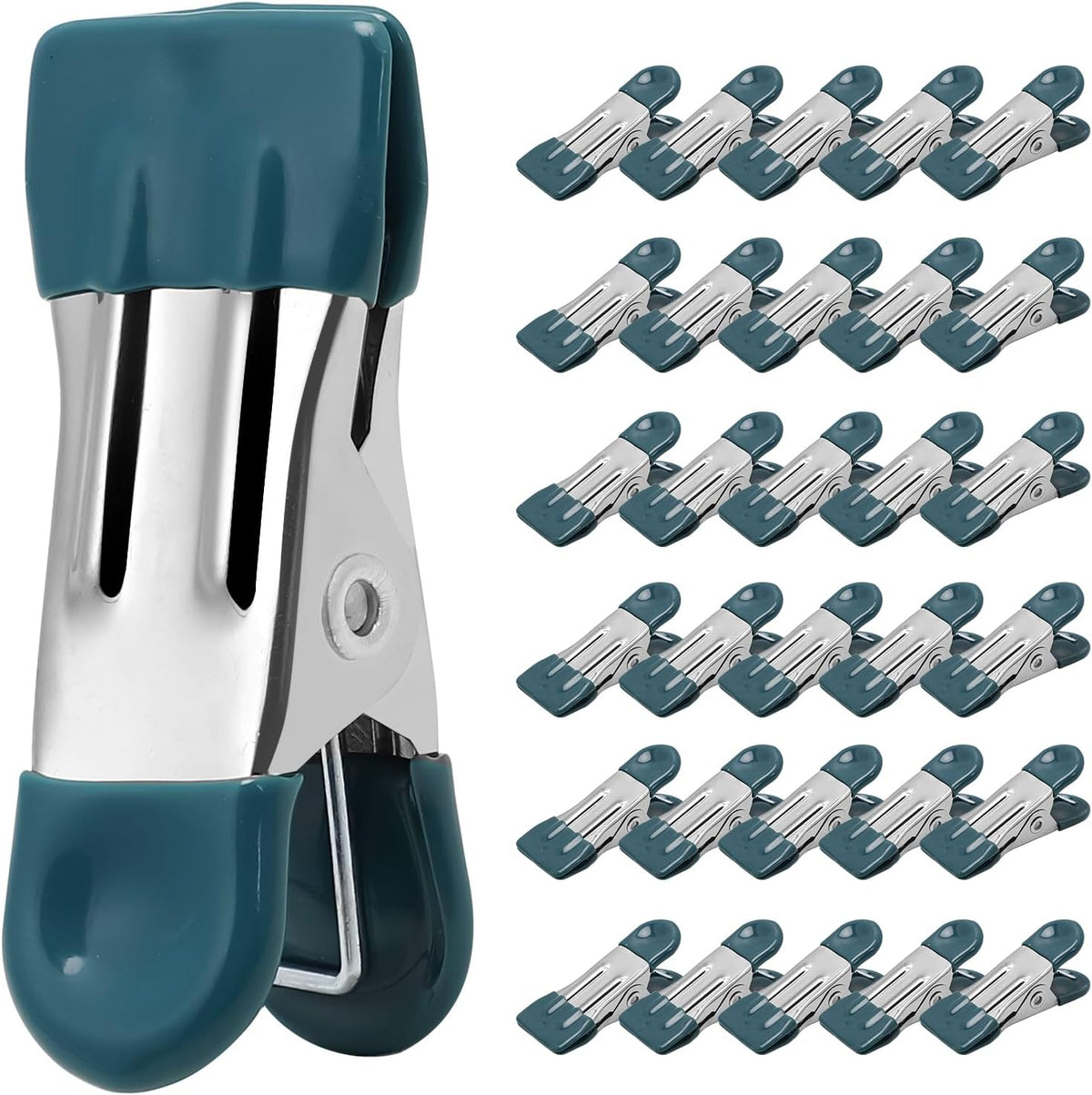 Clothes Pins Heavy Duty 30 Pack - 2.17 Inch Metal Chip Clips, Clothespins for Photo Drying
