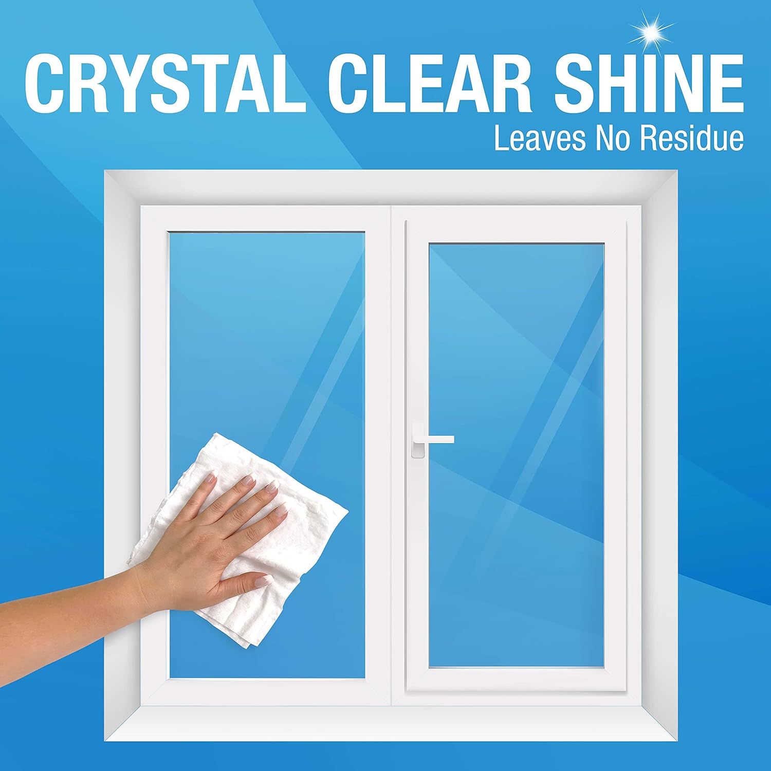 MiracleWipes for Glass, Disposable and Streak Free Cleaning Wipes for Mirrors, Windows, Kitchen