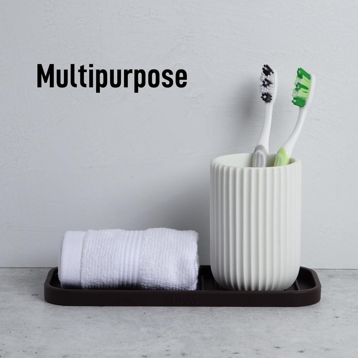 Zulay Kitchen (9x3.5 Silicone Sponge Holder for Kitchen Sink - Flexible Multipurpose Soap Tray