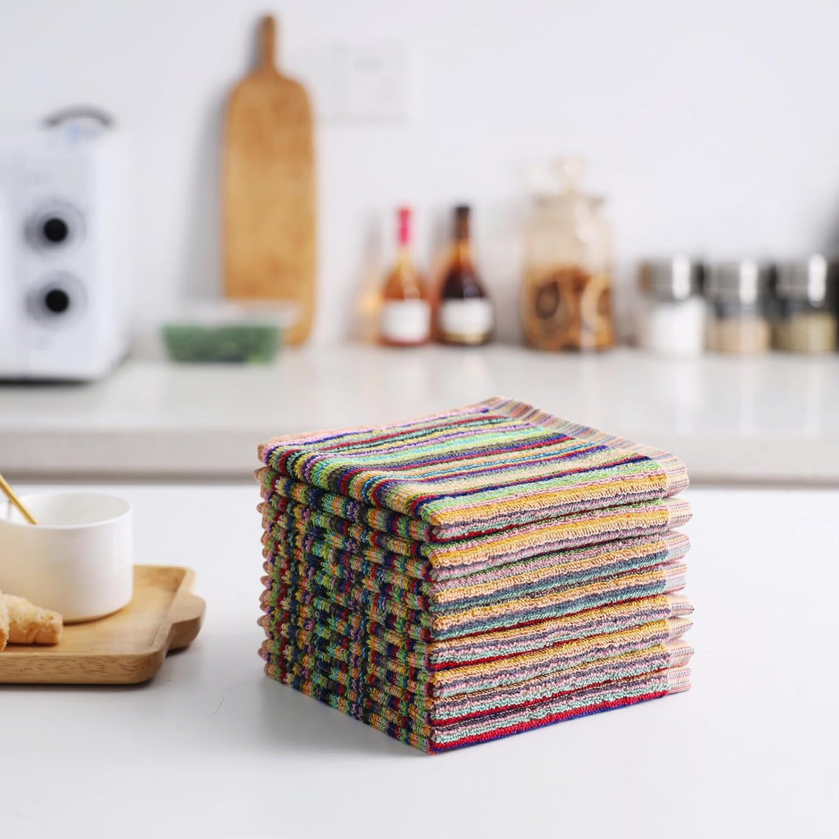 Oeleky Kitchen Dishcloths for Washing Dishes, Ultra Absorbent Dish Rags, Cotton Cleaning Cloths