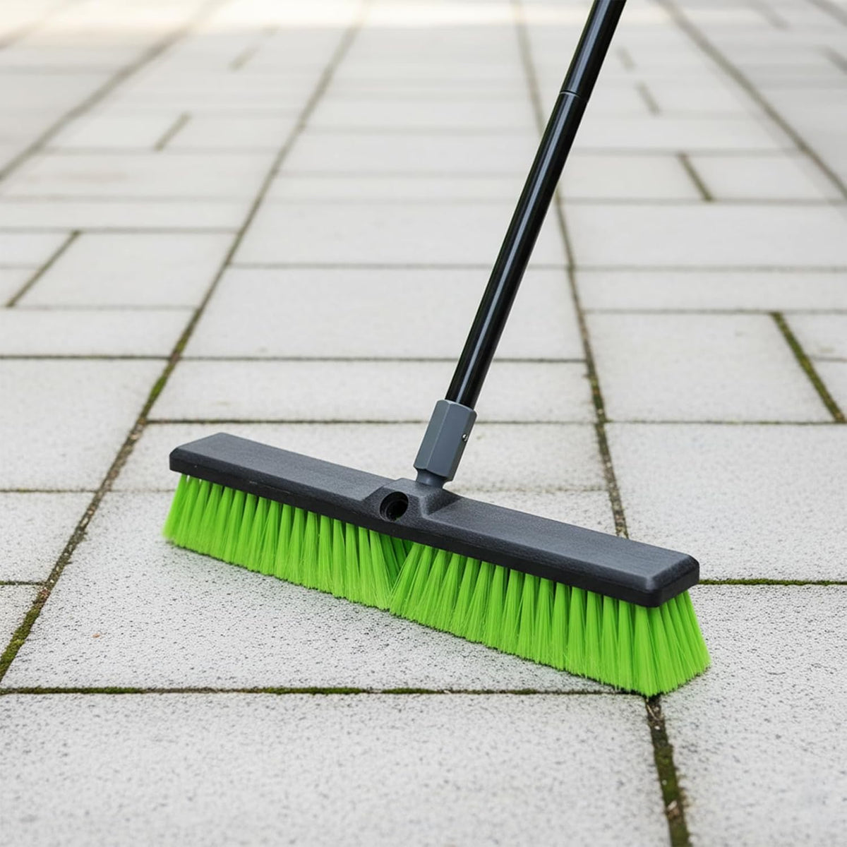 18” Indoor Shop and Garage Push Boom with Soft Bristles, Heavy Duty Brush Broom with 59” Long