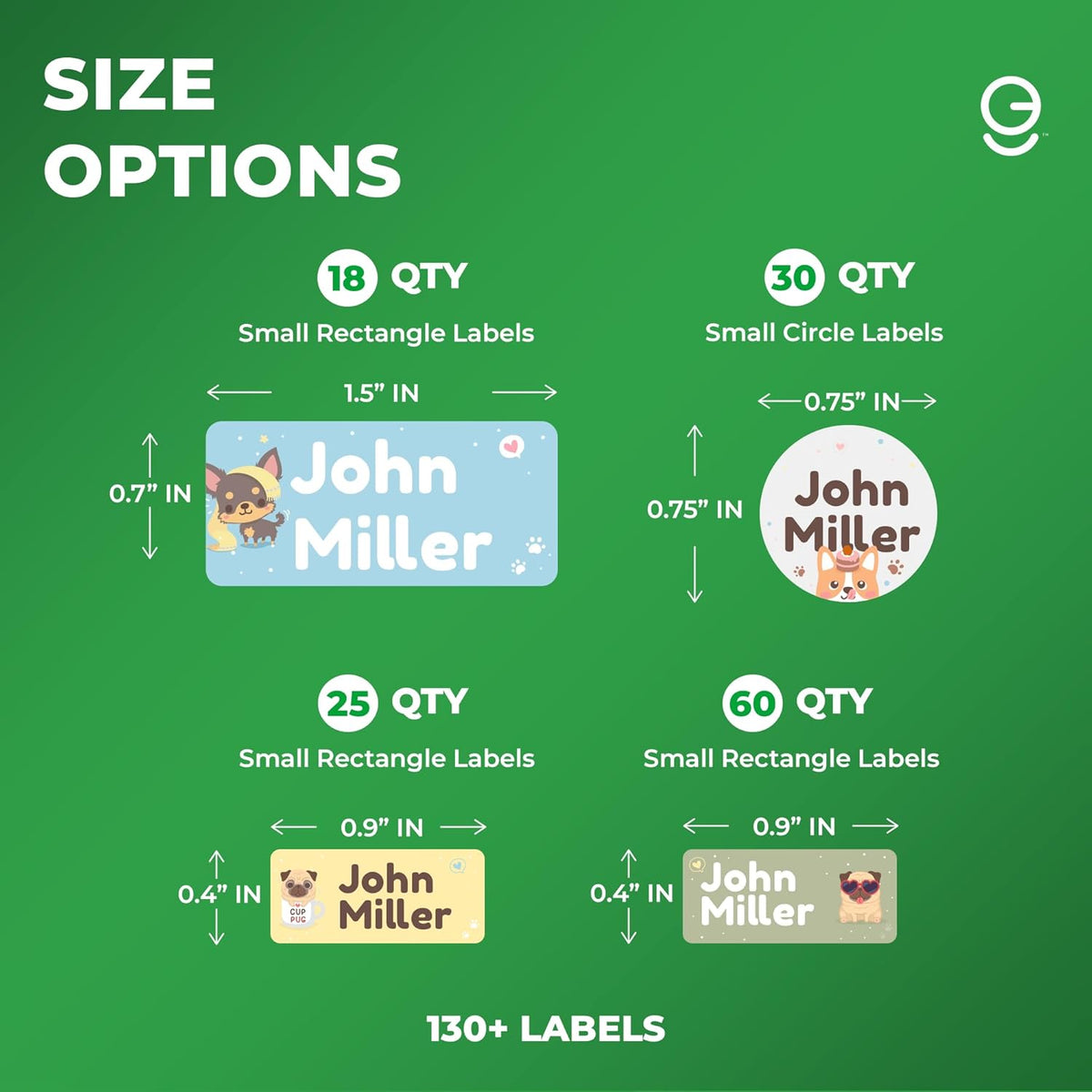 Personalized Name Tag Stickers for Kids (130+ Pack) | Dog Waterproof Labels for School Supplies