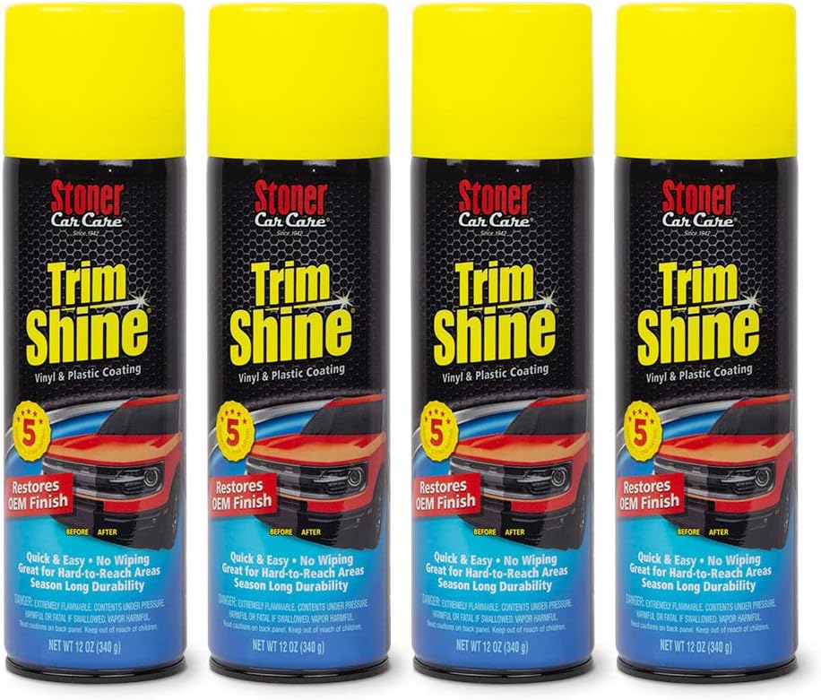 Stoner Car Care 91034-4PK Trim Shine – Vinyl and Plastic Protectant for Interior and Exterior