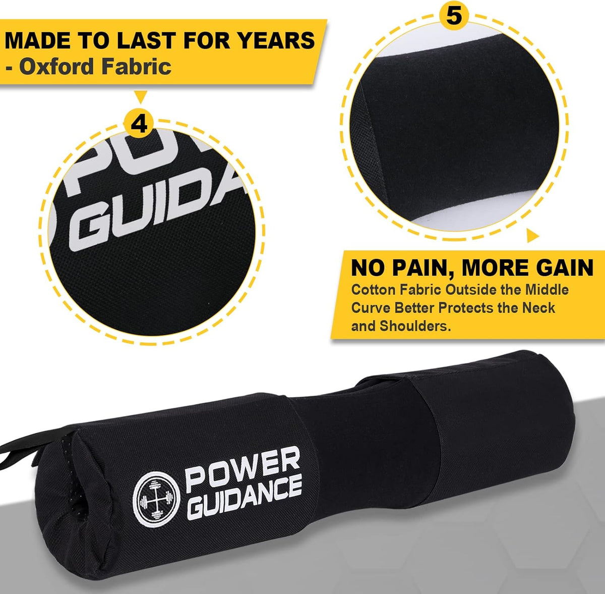 POWER GUIDANCE Barbell Squat Pad - Neck & Shoulder Protective Pad Anti-Skid Points for Squats