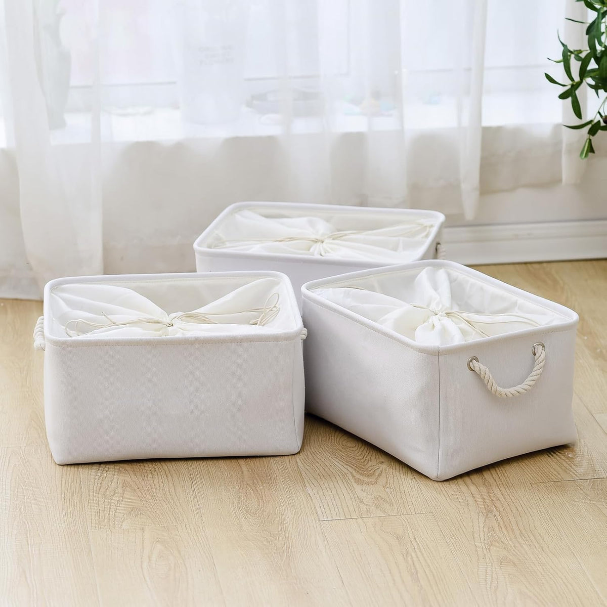 TheWarmHome Storage Basket for Gifts Empty - X Large - 3 Pack 17.7L×13.8W×9.8H in Collapsible