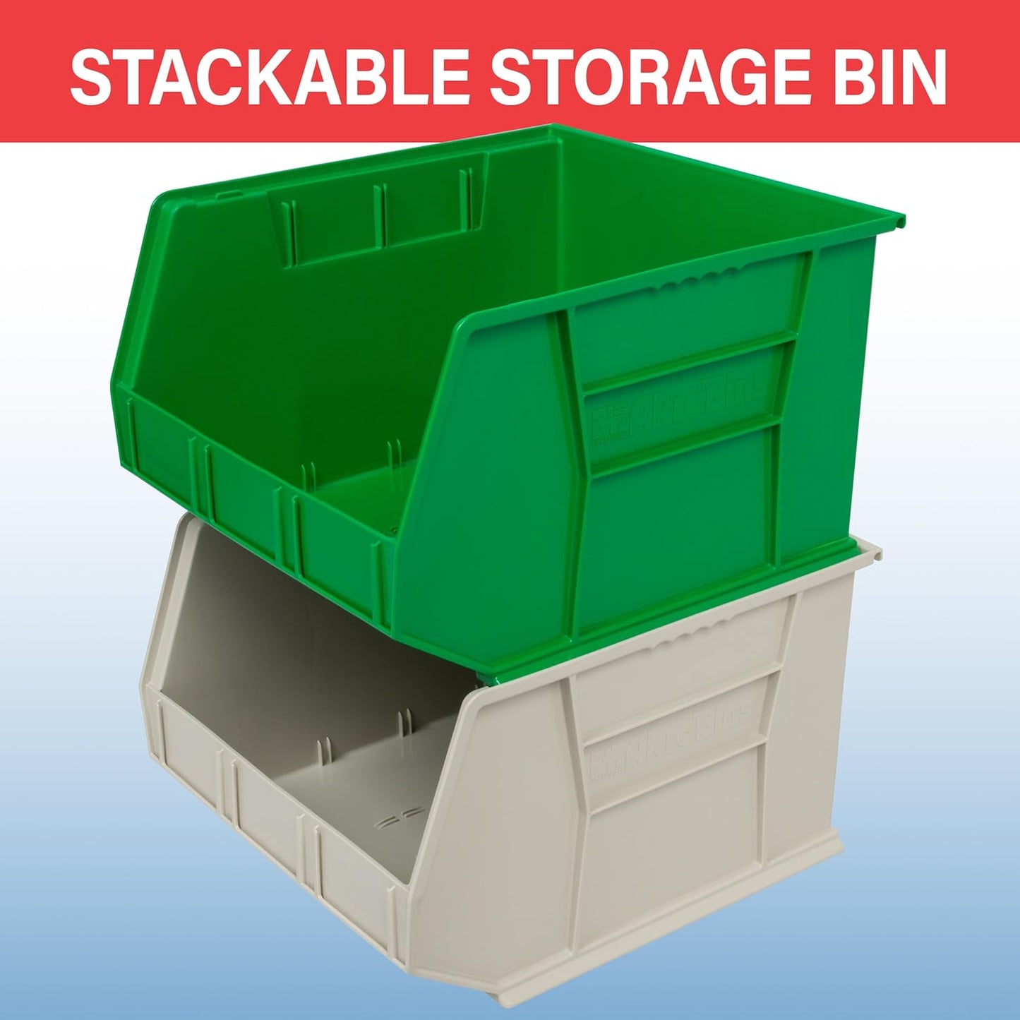 Akro-Mils 30270 AkroBins Plastic Storage Bins, Space-Saving Stackable Bins for Garage, Pantry