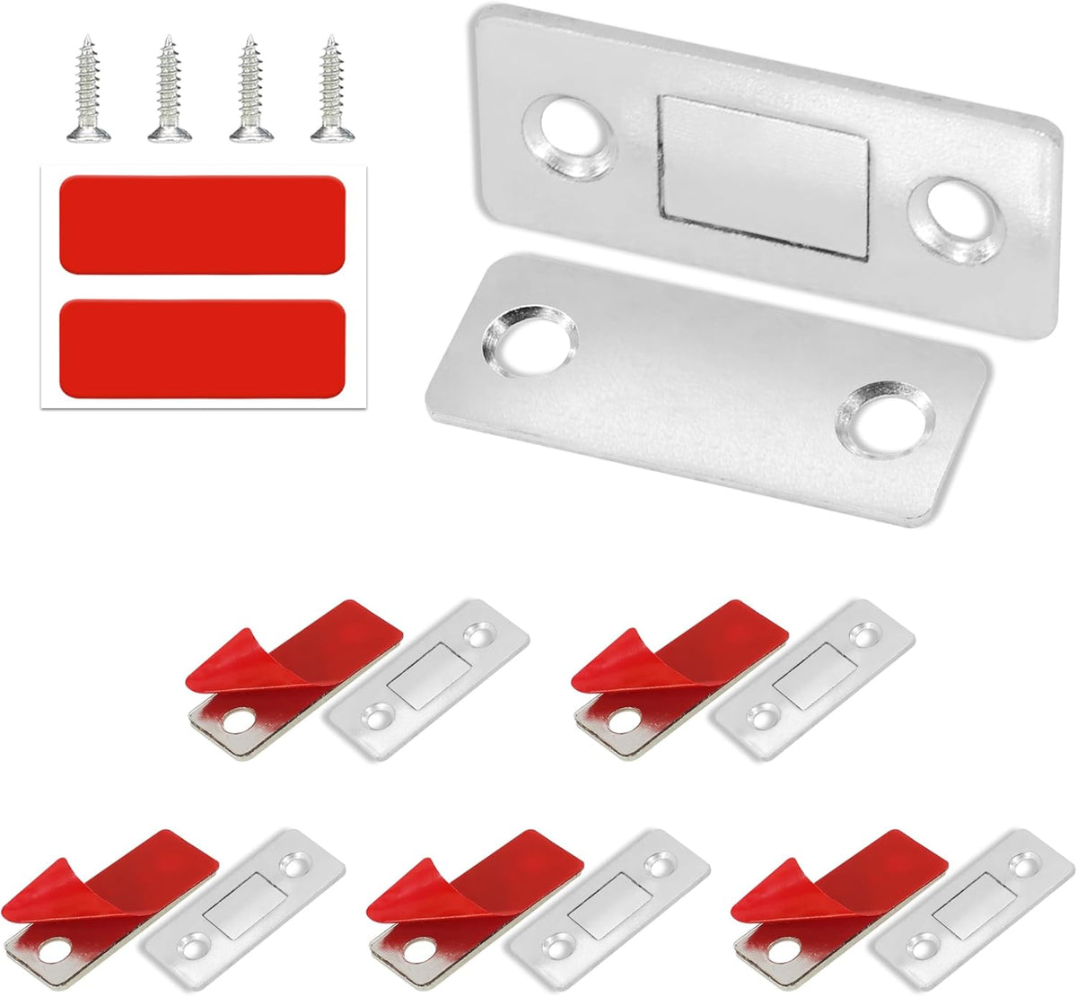 Cabinet Magnetic Catch, 6 Pack Ultra Thin Magnetic Cabinet Door Catch, Adhesive Cabinet Magnets for