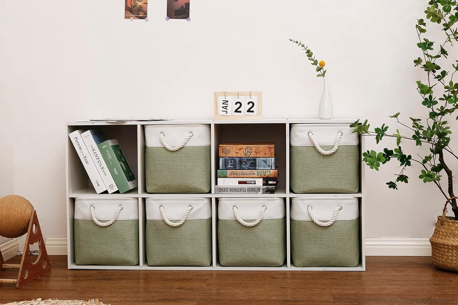 Cube Storage Bins, Collapsible Fabric Storage Cubes Bins, 11 Inch Cube Storage Bins with Handles