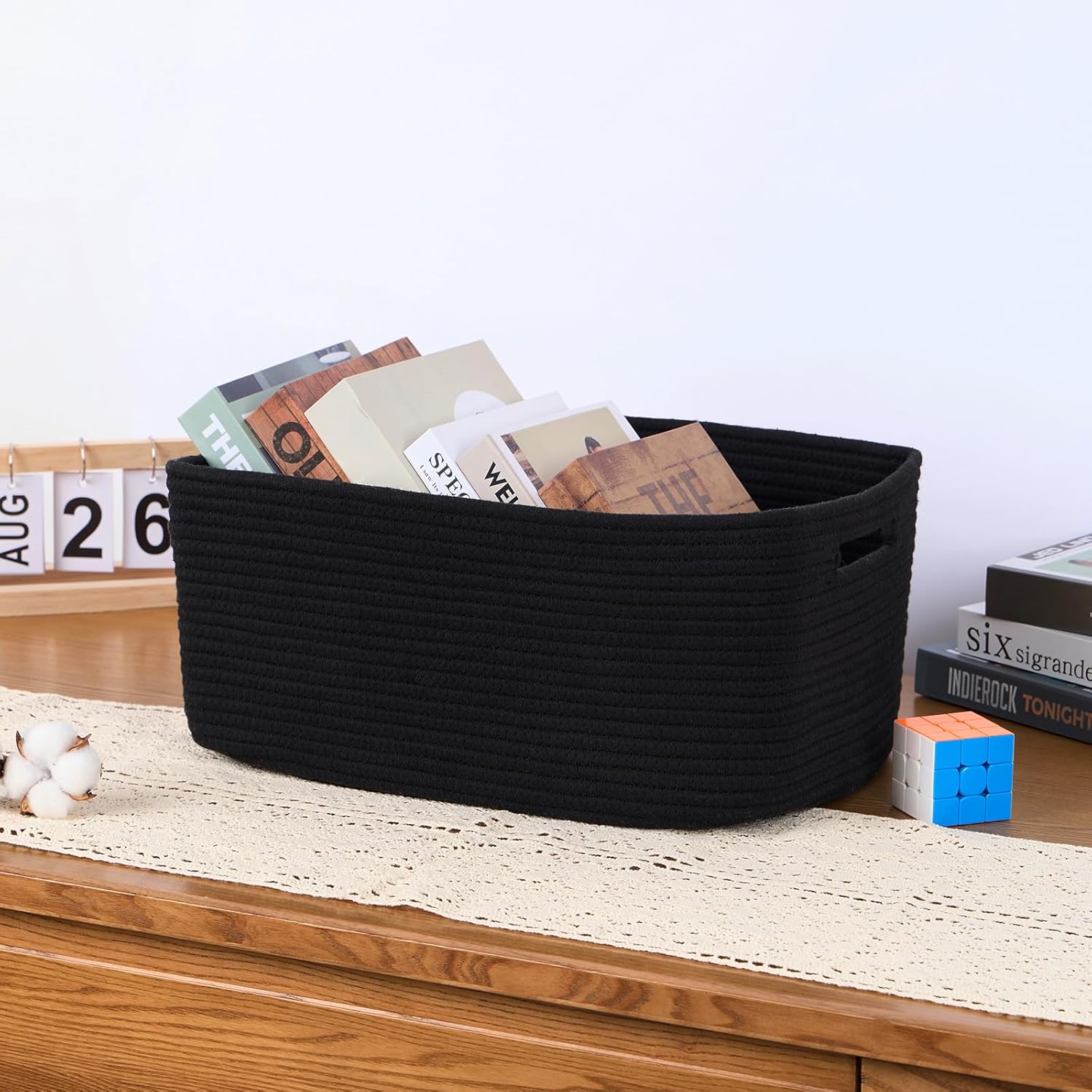 Large Storage Baskets for Organizing, Closet Shelf Baskets for Clothes Blanket Towels, Baby