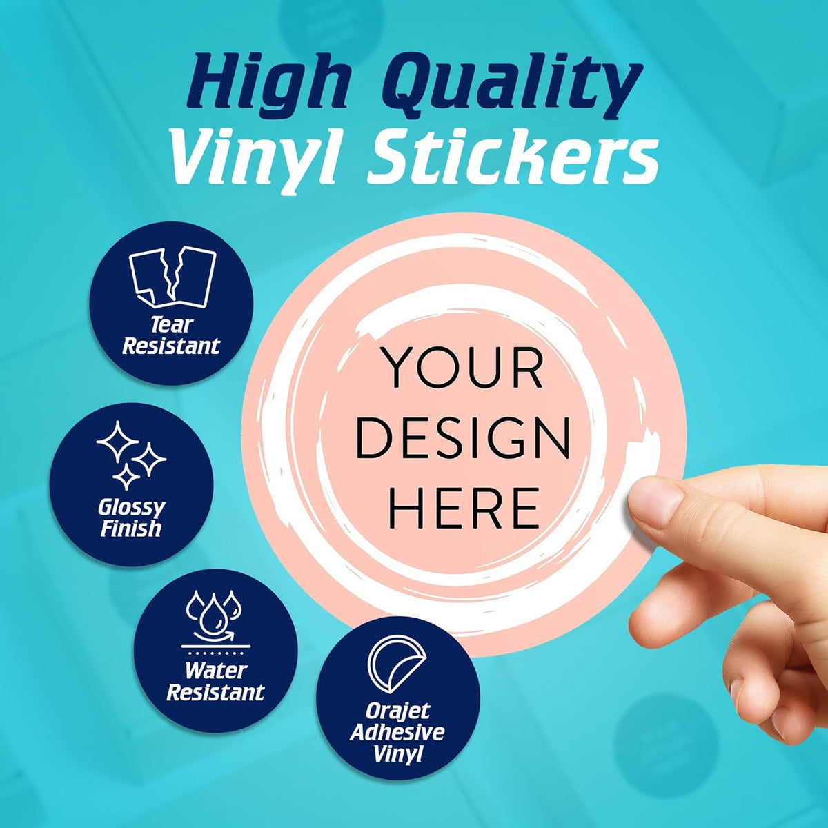 100 Custom Vinyl Stickers - Upload Your own Image, Text, Design, Logo - Personalized Logo Labels