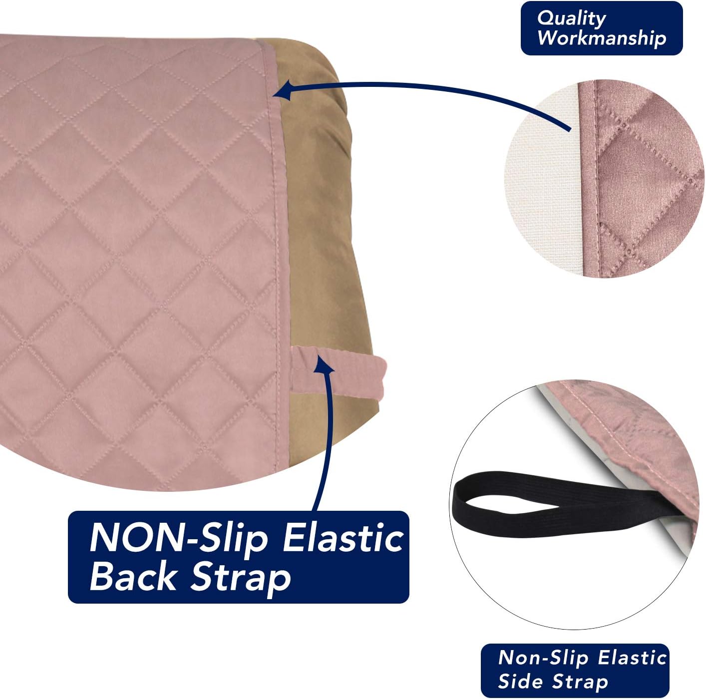 PureFit Reversible Quilted Sofa Cover, Water Resistant Slipcover Furniture Protector, Washable