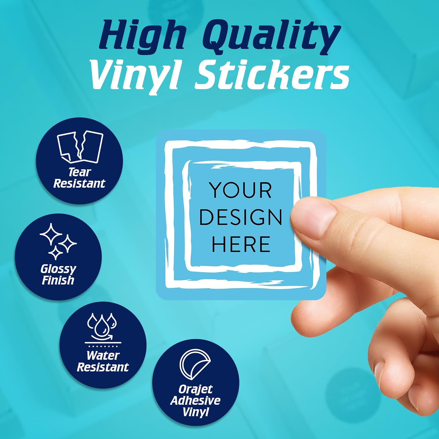 100 Custom Vinyl Stickers - Upload Your own Image, Text, Design, Logo - Personalized Logo Labels