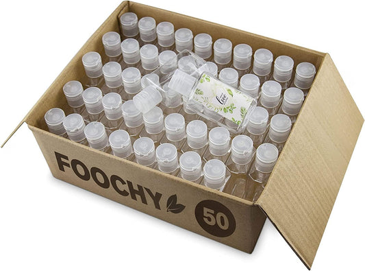 2oz Empty Hand Sanitizer Travel Size Bottles, Refillable Clear Plastic Containers with Flip Cap for