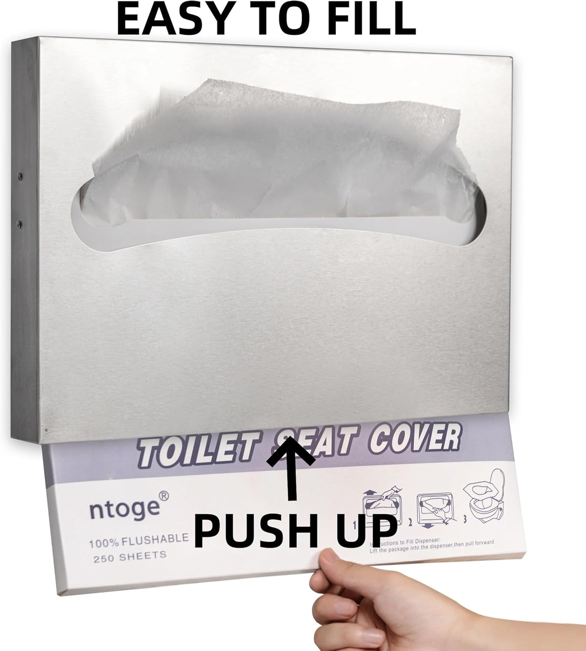 Toilet Seat Cover Dispenser,Commercial Stainless Steel Brushed Toilet Seat Cover Holder for