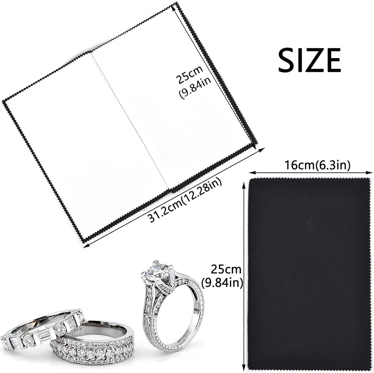 SEVENWELL Silver Polishing Cloth, Jewelry Cleaner Cloth for Sterling Silver Jewelry, Gold