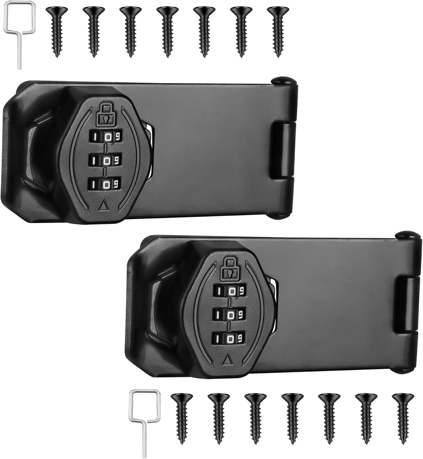 Cozy Tower 4 inch 180 Degrees Hasp Combination Lock for Cabinet, Combo Latch Lock for Cupboard