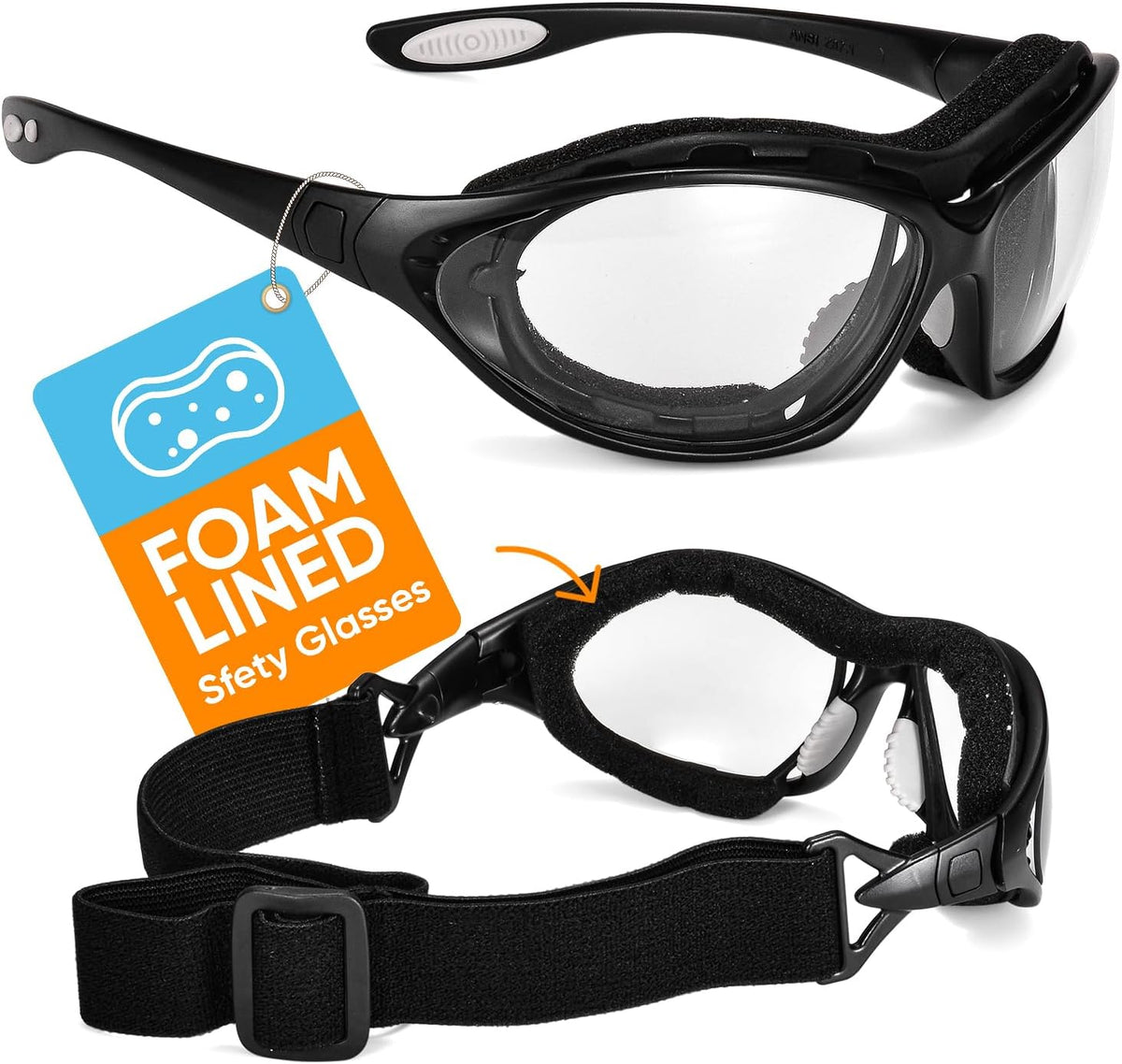 SAFEYEAR Anti Fog Safety Glasses- SG002 Clear Scratch Resistant Work Glasses No-Slip Safety Goggles