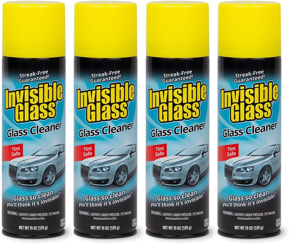 Invisible Glass 91164-4PKPremium Aerosol Glass and Window Cleaner for Auto and Home Cleans Glass